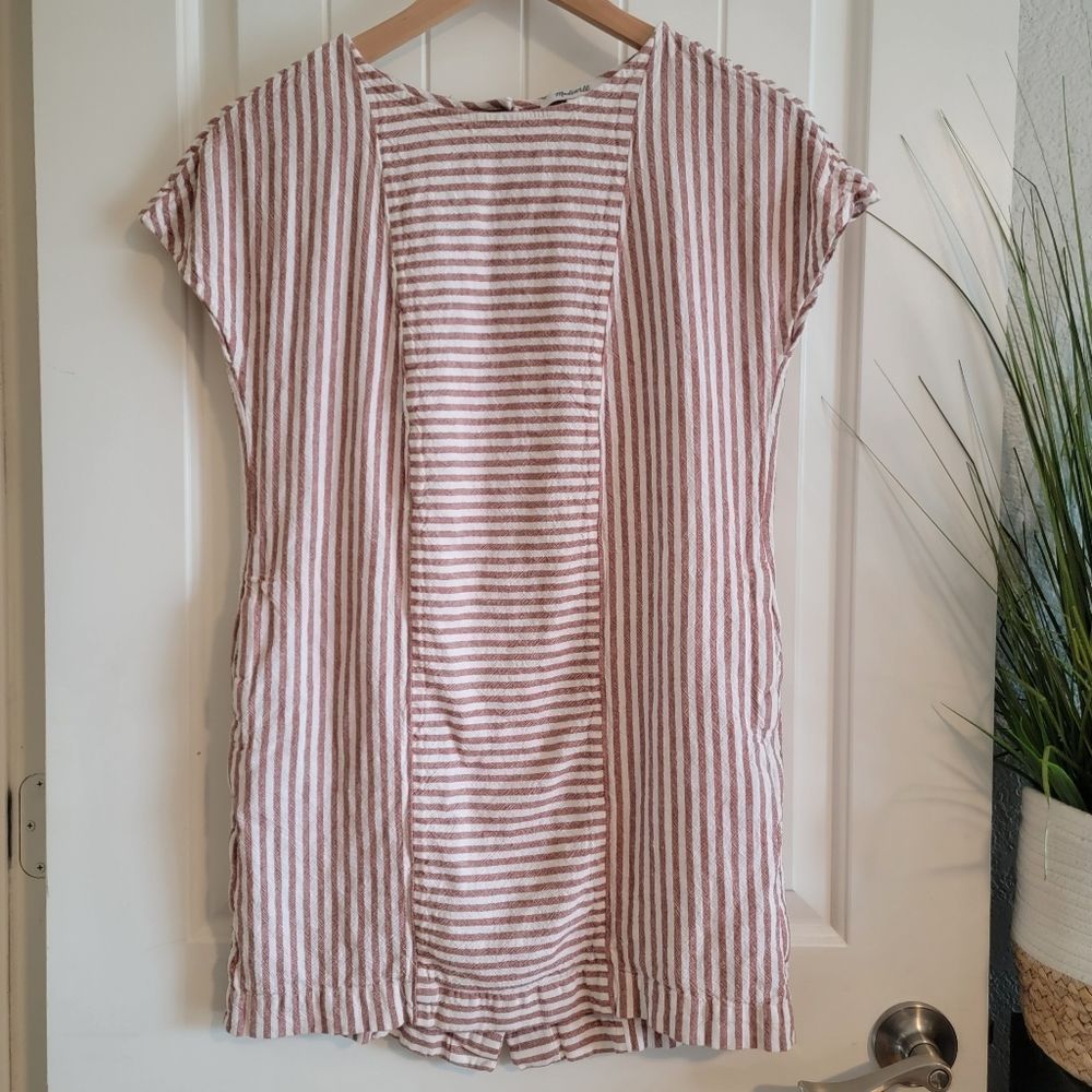 Madewell Pink and White Striped Mini Dress